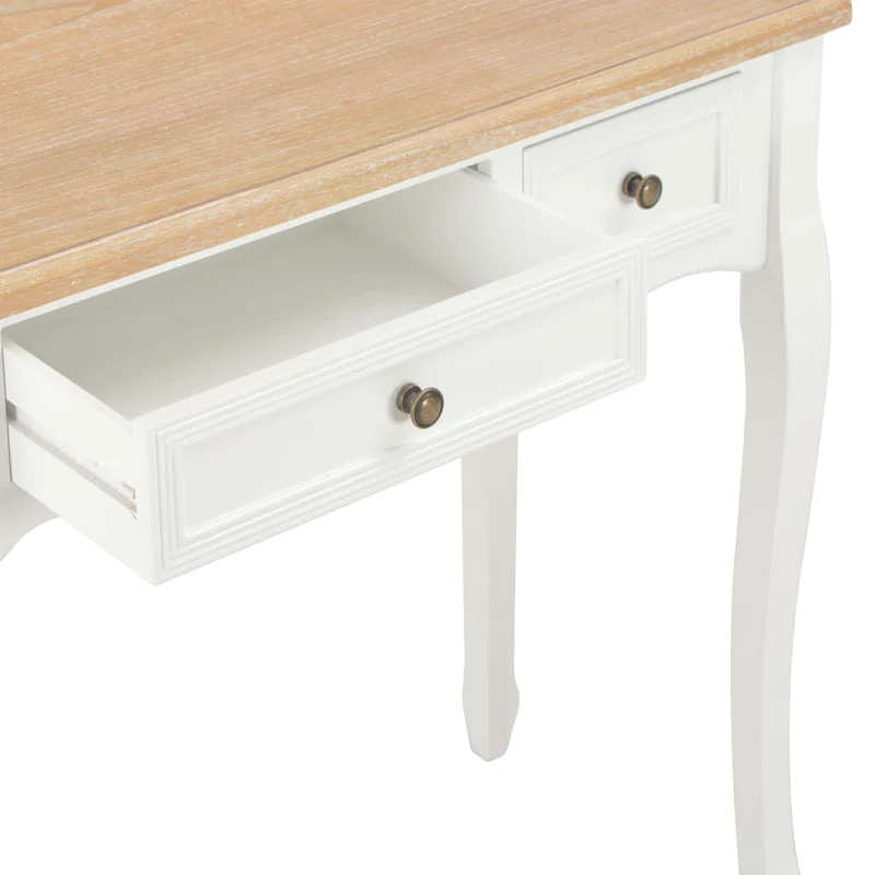 Table de console et coiffeuse avec 3 tiroirs MDF + bois de pin blanc DEC032565