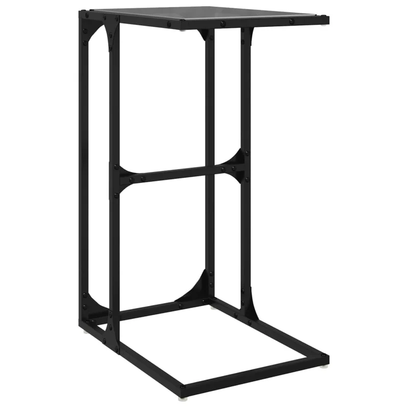 Table d'appoint bout de canapé 40 x 30 x 61,5 cm verre et acier noir DEC032342