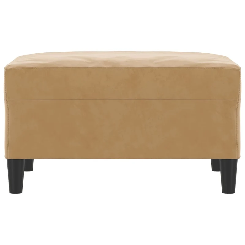 Repose-pieds tabouret bout de lit 70 x 55 x 41 cm en velours brun DEC030445