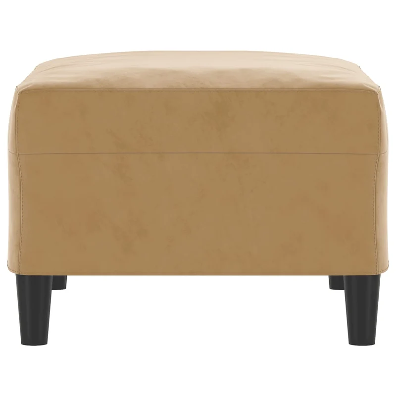 Repose-pieds tabouret bout de lit 70 x 55 x 41 cm en velours brun DEC030445