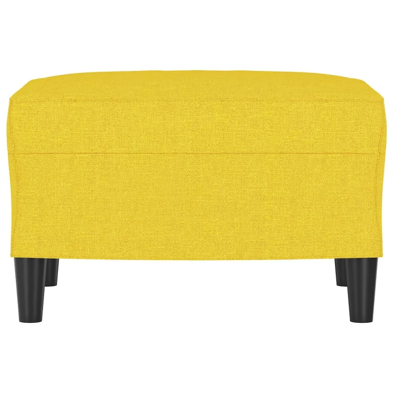 Repose-pieds tabouret bout de lit 60 x 50 x 41 cm tissu jaune DEC030365