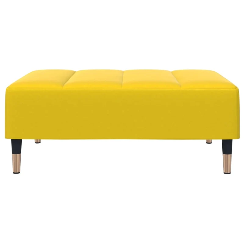 Repose-pieds tabouret bout de lit 77 x 55 x 31 cm en velours jaune DEC030351