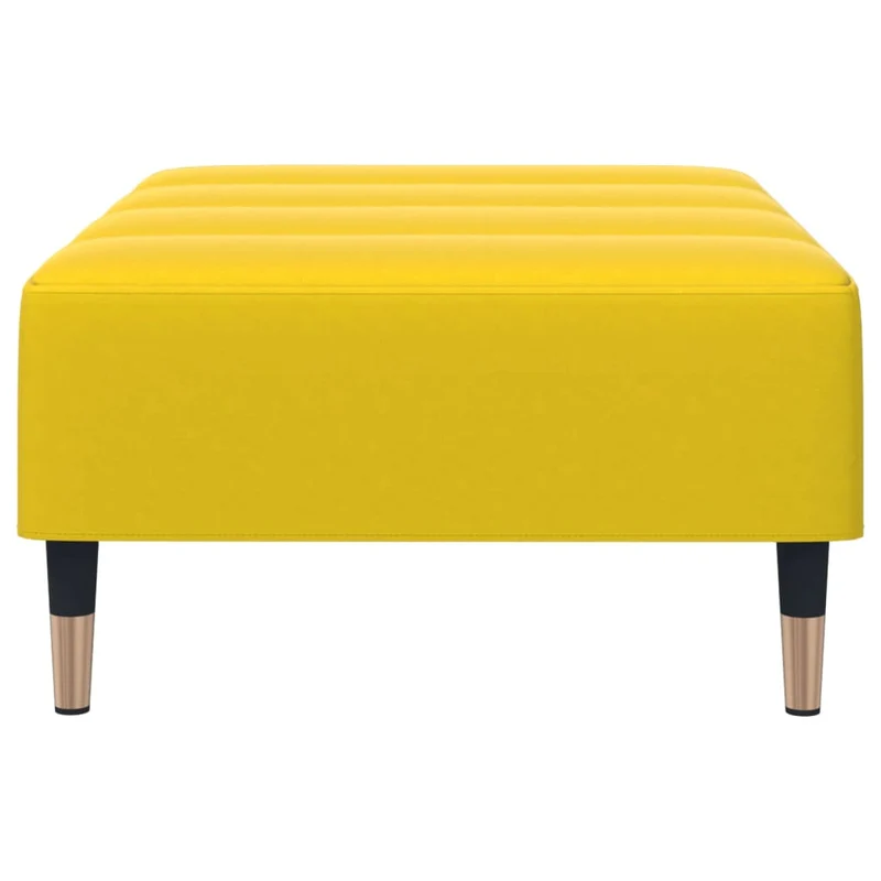 Repose-pieds tabouret bout de lit 77 x 55 x 31 cm en velours jaune DEC030351