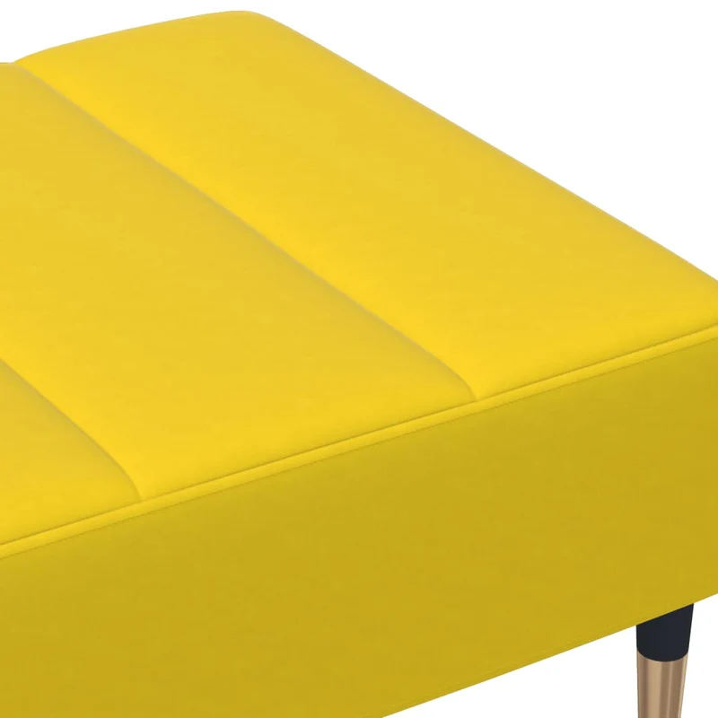 Repose-pieds tabouret bout de lit 77 x 55 x 31 cm en velours jaune DEC030351