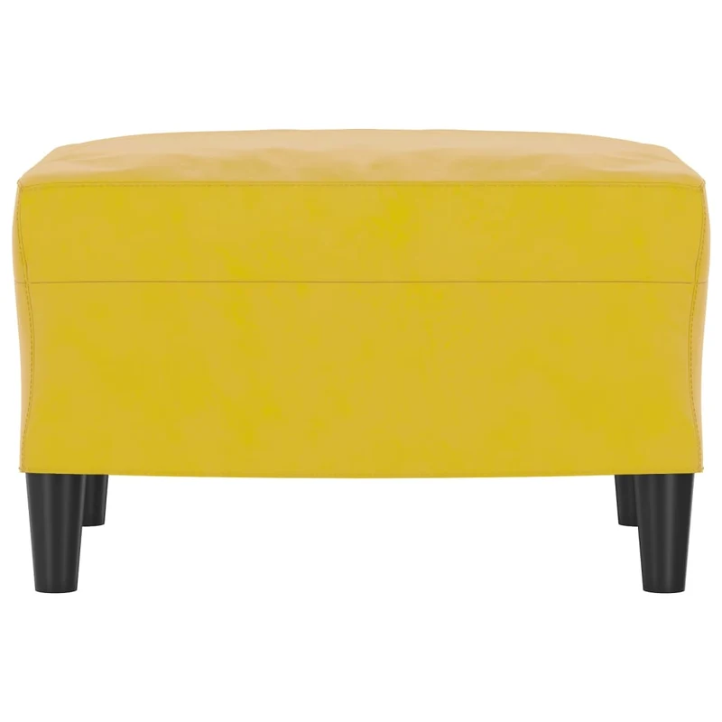 Repose-pieds tabouret bout de lit 60 x 50 x 41 cm en velours jaune DEC030347