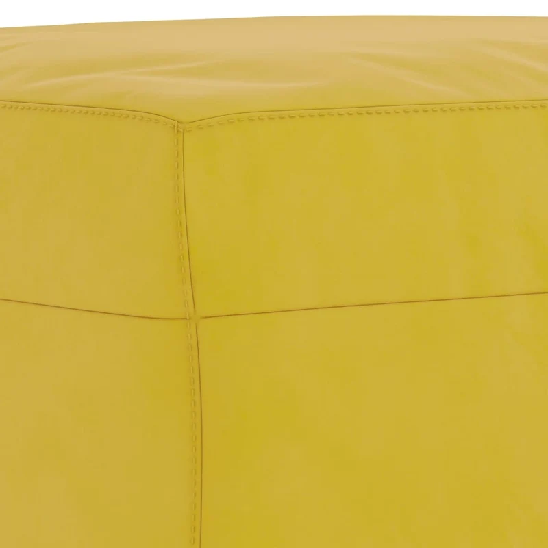 Repose-pieds tabouret bout de lit 60 x 50 x 41 cm en velours jaune DEC030347
