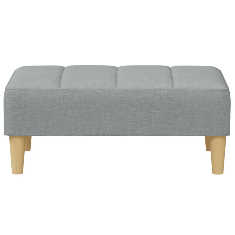 Repose-pieds tabouret bout de lit 77 x 55 x 31 cm tissu gris DEC030261