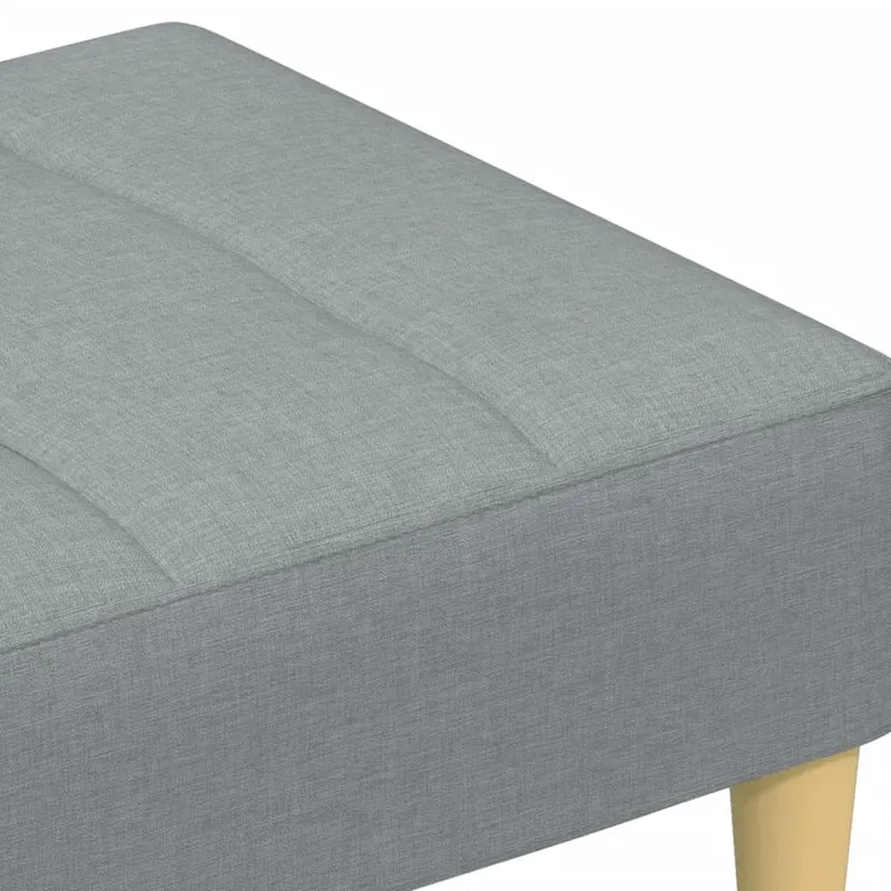 Repose-pieds tabouret bout de lit 77 x 55 x 31 cm tissu gris DEC030261