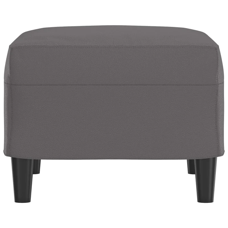 Repose-pieds tabouret bout de lit 60 x 50 x 41 cm PVC gris DEC030193