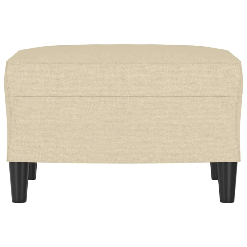 Repose-pieds tabouret bout de lit 60 x 50 x 41 cm en tissu crème DEC030143