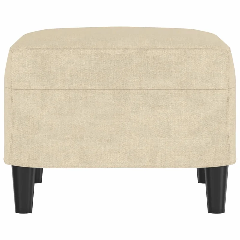 Repose-pieds tabouret bout de lit 60 x 50 x 41 cm en tissu crème DEC030143