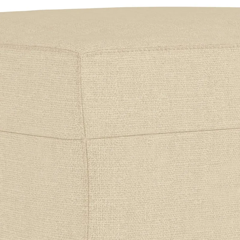Repose-pieds tabouret bout de lit 60 x 50 x 41 cm en tissu crème DEC030143