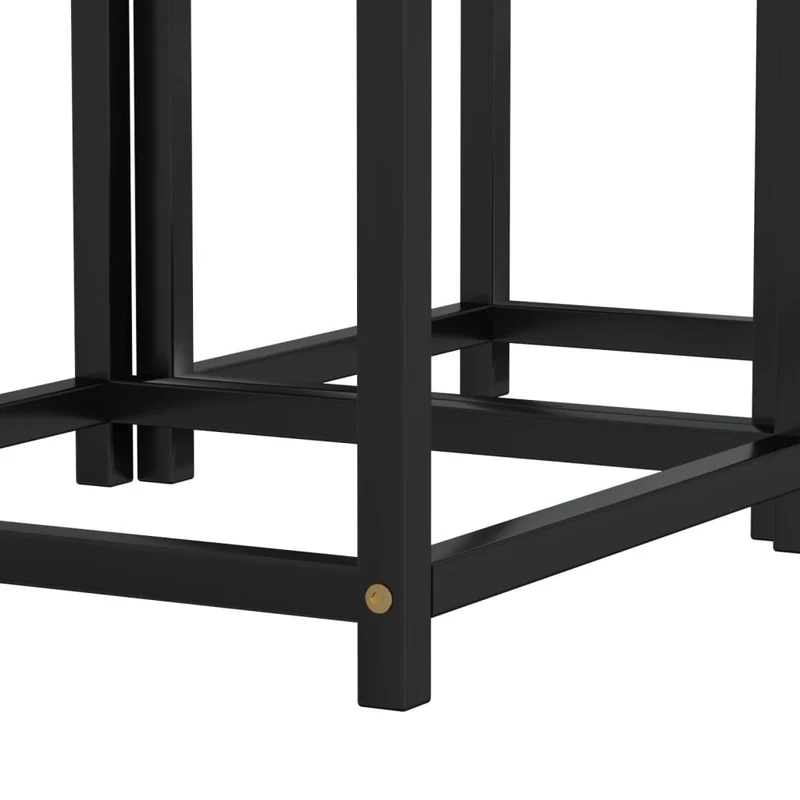 Lot de 2 tables d'appoint support plantes en MDF et acier noir DEC032744