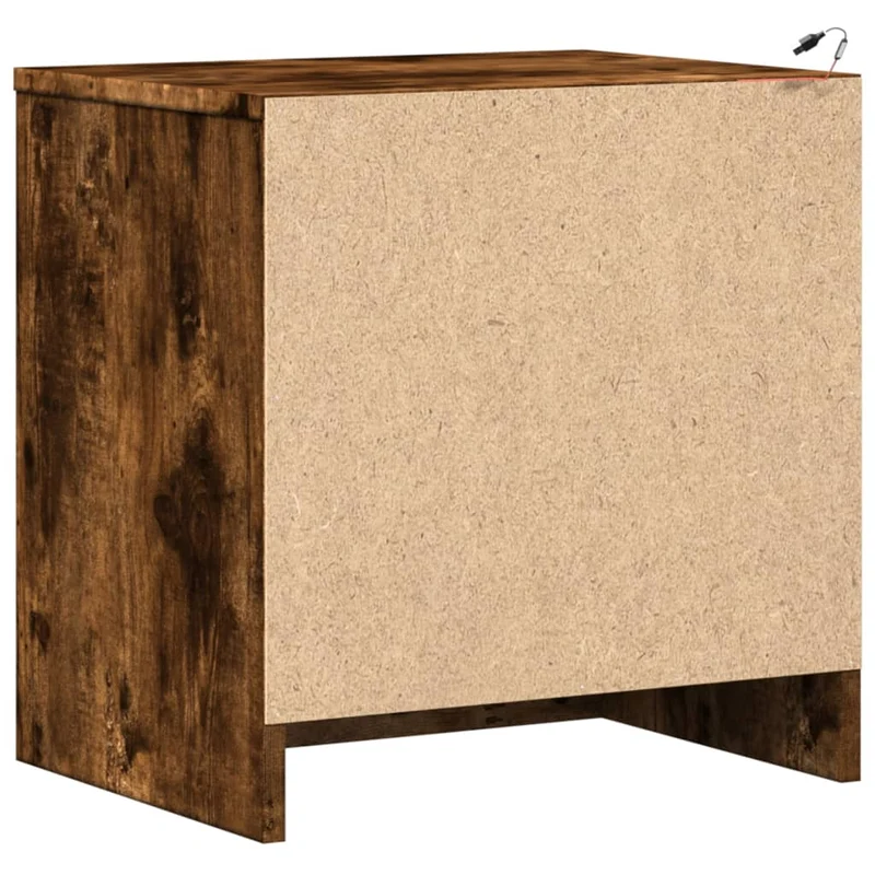 Lot de 2 tables de chevets avec tiroirs et LED 43 x 34 x 45 cm en bois d'ingénierie marron DEC032841