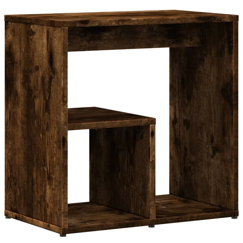 Lot de 2 tables d'appoint support plantes 50 x 30 x 50 cm bois d'ingénierie marron DEC032619