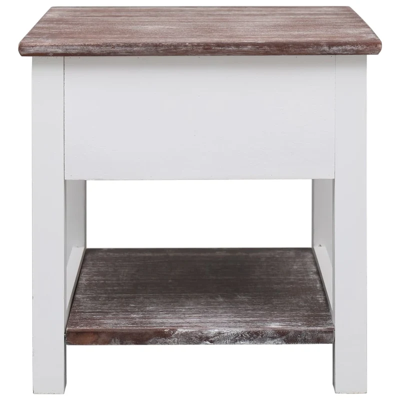 Table d'appoint chevet avec tiroir 40 x 40 x 40 cm bois de paulownia marron DEC032464