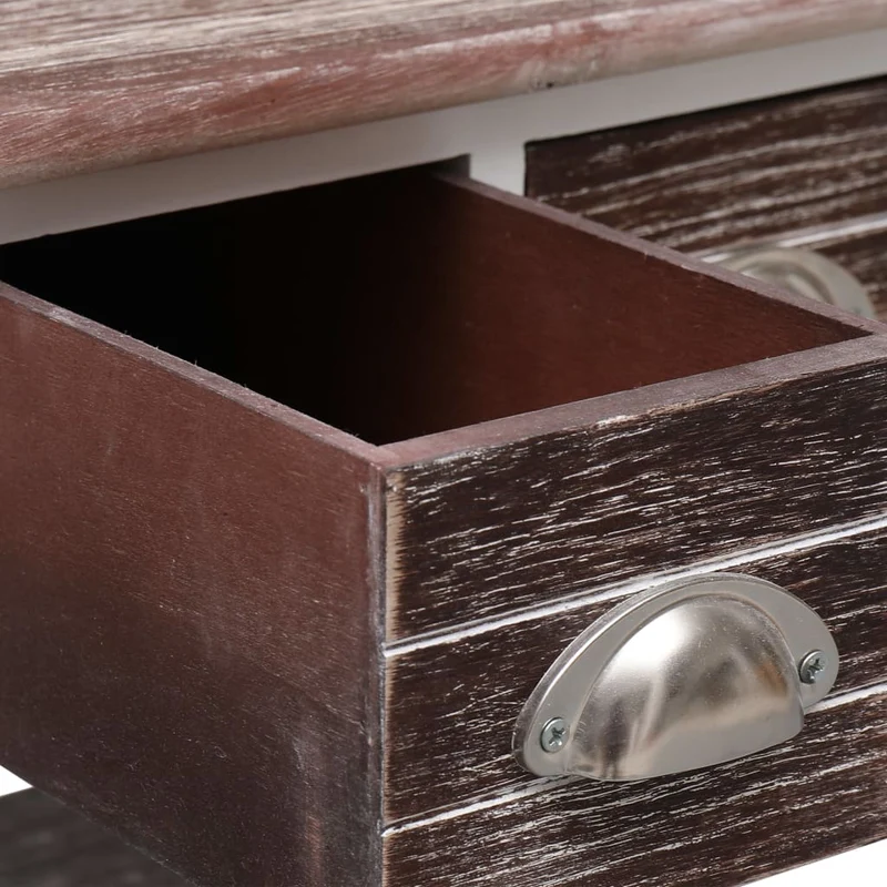 Table d'appoint chevet avec tiroir 40 x 40 x 40 cm bois de paulownia marron DEC032464