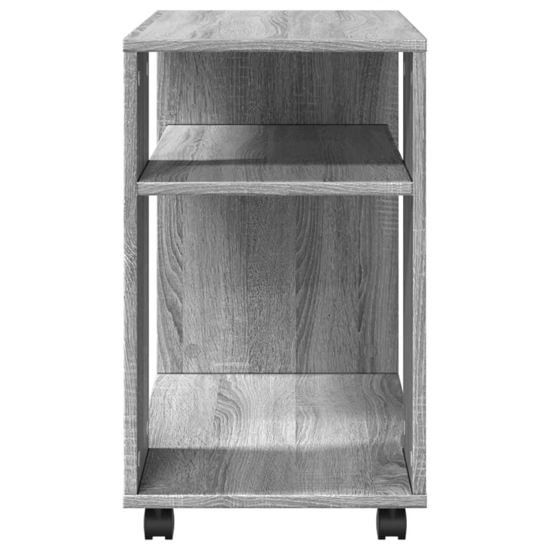 Meuble d'appoint console sur roulettes 70 x 35 x 60 cm en bois d'ingénierie gris DEC032337