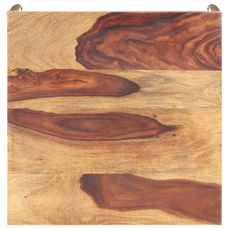 Table d'appoint meuble de salon 60 x 60 x 40 cm bois massif marron et acier DEC032319