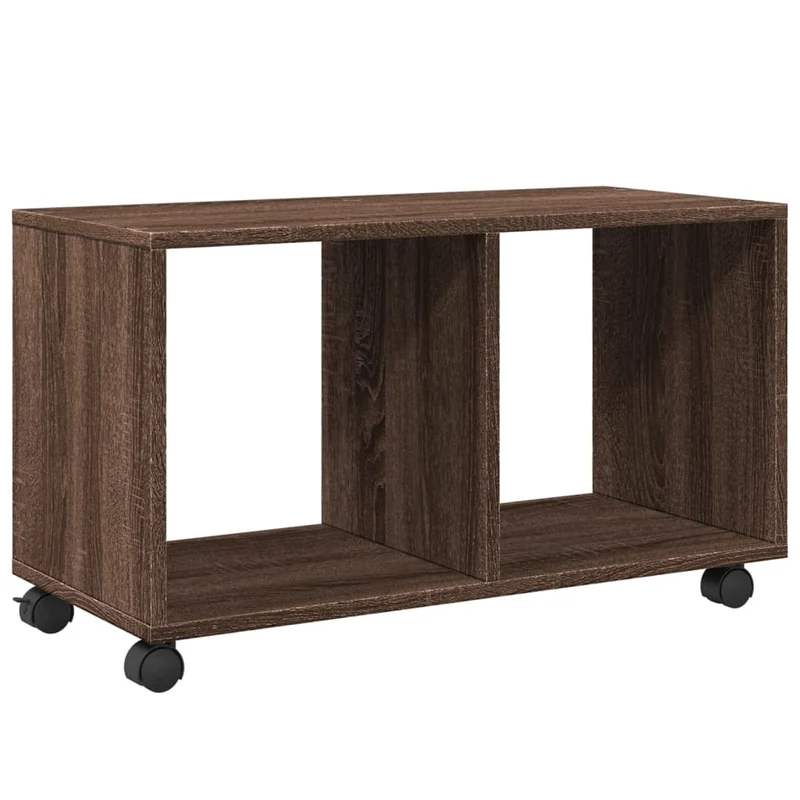 Meuble d'appoint sur roulettes 72 x 33 x 42,5 cm bois d'ingénierie marron DEC031379