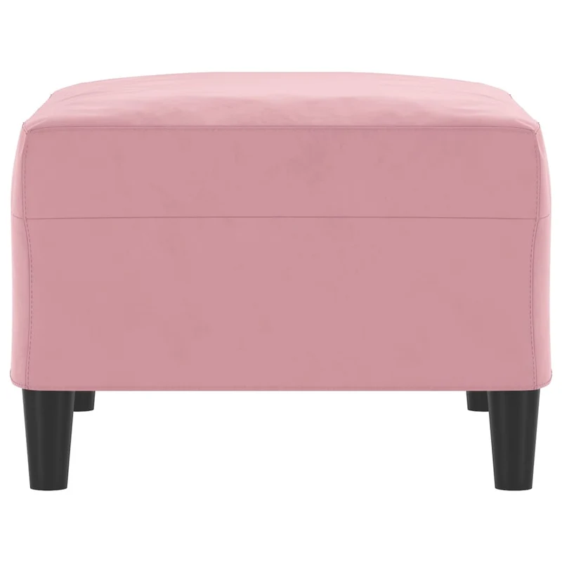 Repose-pieds tabouret bout de lit 70 x 55 x 41 cm en velours rose DEC030553