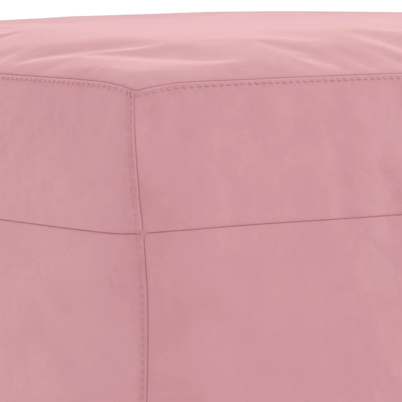 Repose-pieds tabouret bout de lit 70 x 55 x 41 cm en velours rose DEC030553