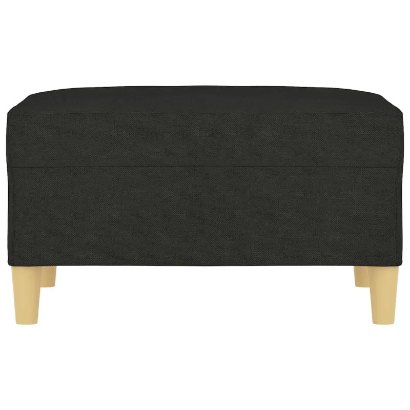 Repose-pieds tabouret 70 x 55 x 41 cm en tissu noir DEC030508