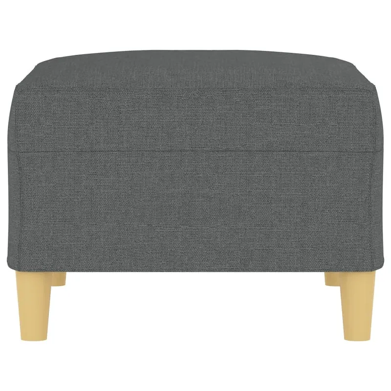Repose-pieds tabouret bout de lit 70 x 55 x 41 cm en tissu gris DEC030322