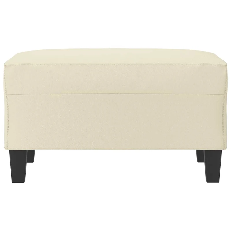 Repose-pieds tabouret bout de lit 70 x 55 x 41 cm PVC crème DEC030163
