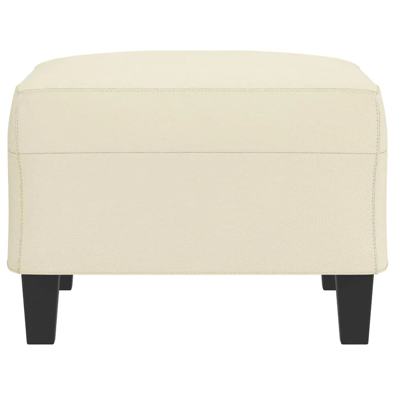 Repose-pieds tabouret bout de lit 70 x 55 x 41 cm PVC crème DEC030163