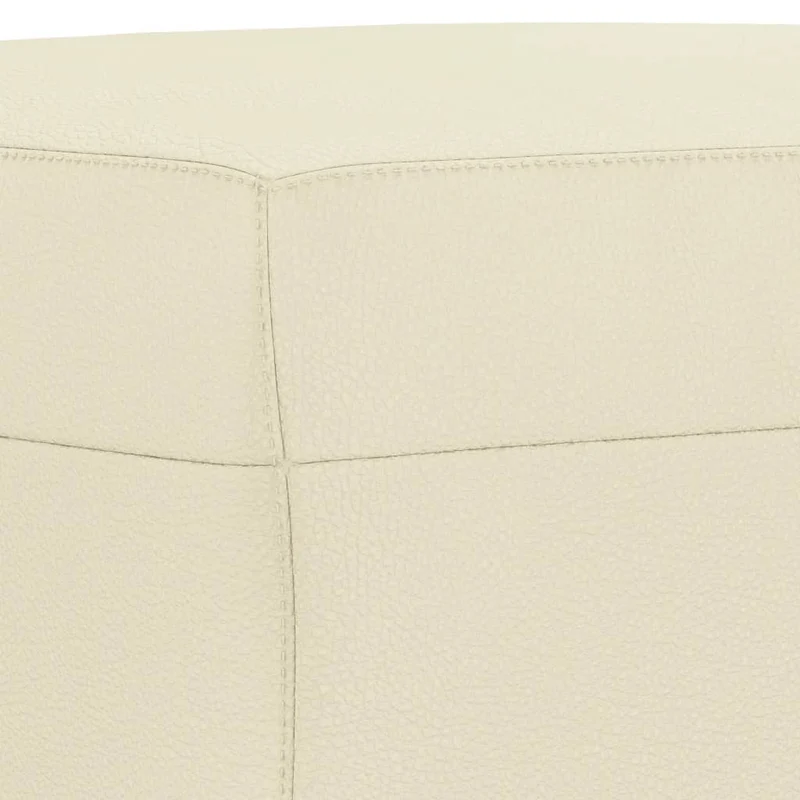 Repose-pieds tabouret bout de lit 70 x 55 x 41 cm PVC crème DEC030163