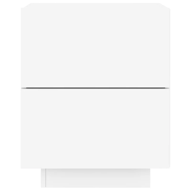 Table de chevet avec tiroirs et LED 45 x 40 x 55 cm en bois d'ingénierie blanc DEC032768