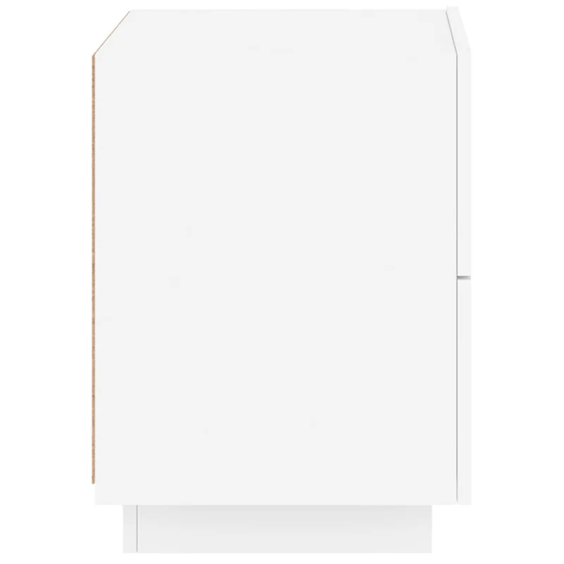 Table de chevet avec tiroirs et LED 45 x 40 x 55 cm en bois d'ingénierie blanc DEC032768