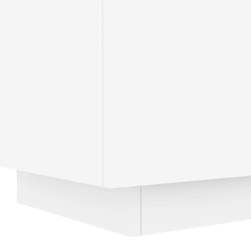 Table de chevet avec tiroirs et LED 45 x 40 x 55 cm en bois d'ingénierie blanc DEC032768