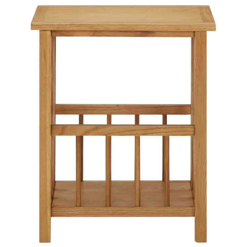 Porte revues table d'appoint 45 x 35 x 55 cm bois de chêne marron DEC032579