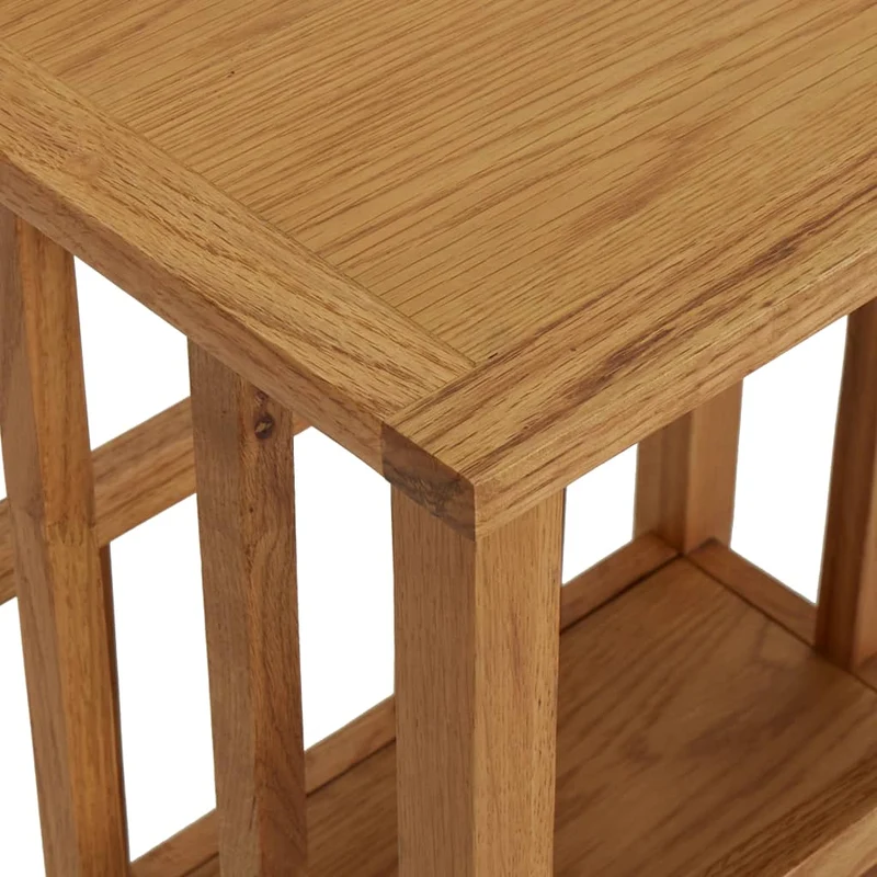 Porte revues table d'appoint 45 x 35 x 55 cm bois de chêne marron DEC032579