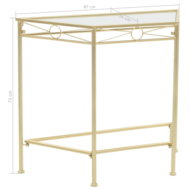 Table d'appoint meuble d'entrée support de plantes 87 x 34 x 73 cm en métal doré DEC032542