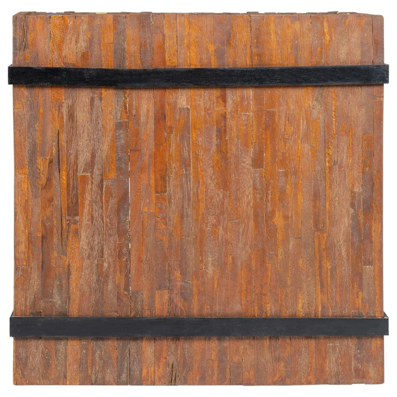 Table d'appoint table basse sur roulettes en teck marron et multicolor 60 x 60 x 38 cm DEC032435