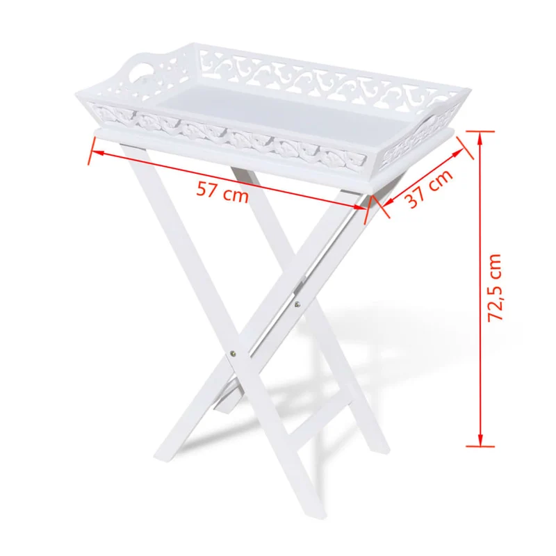 Table d'appoint pliable avec plateau en MDF + bois de pin blanc DEC032322