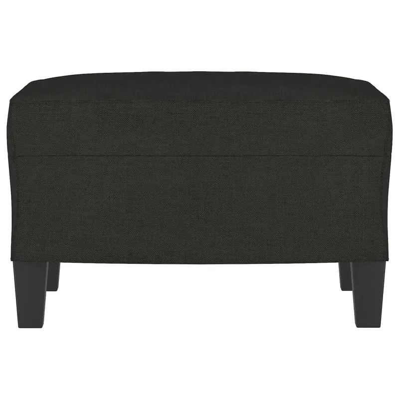 Repose-pieds tabouret 60 x 50 x 41 cm en tissu noir DEC030493