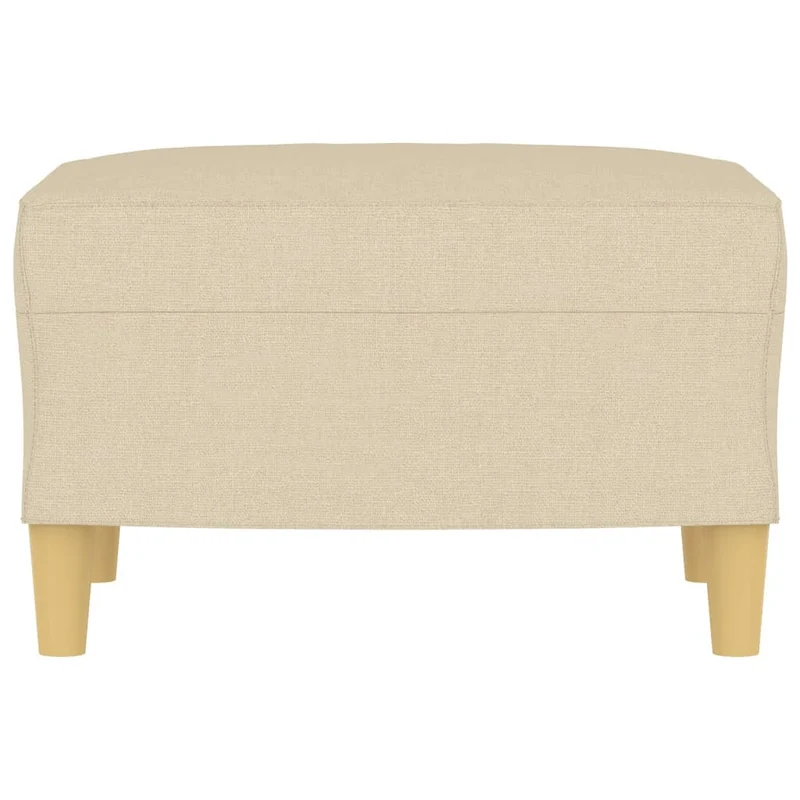 Repose-pieds tabouret 60 x 50 x 41 cm en tissu crème DEC030141