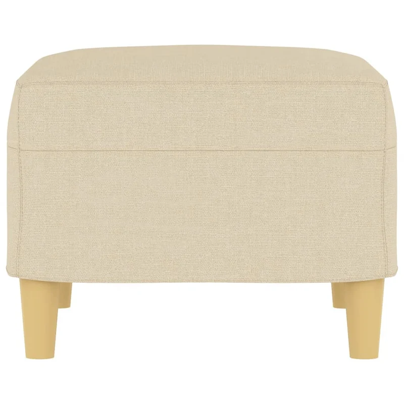Repose-pieds tabouret 60 x 50 x 41 cm en tissu crème DEC030141