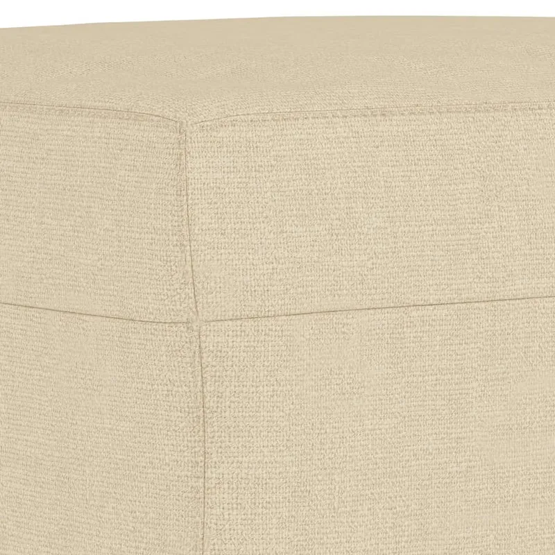 Repose-pieds tabouret 60 x 50 x 41 cm en tissu crème DEC030141