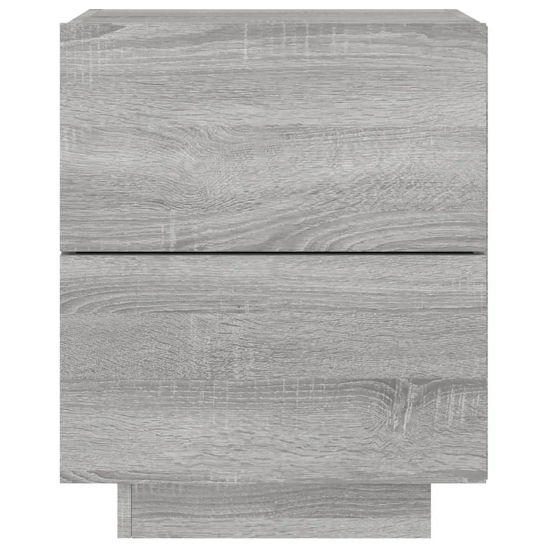 Table de chevet avec tiroir et LED 45 x 40 x 55 cm en bois d'ingénierie gris DEC032806
