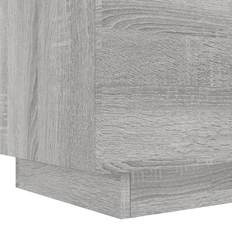 Table de chevet avec tiroir et LED 45 x 40 x 55 cm en bois d'ingénierie gris DEC032806