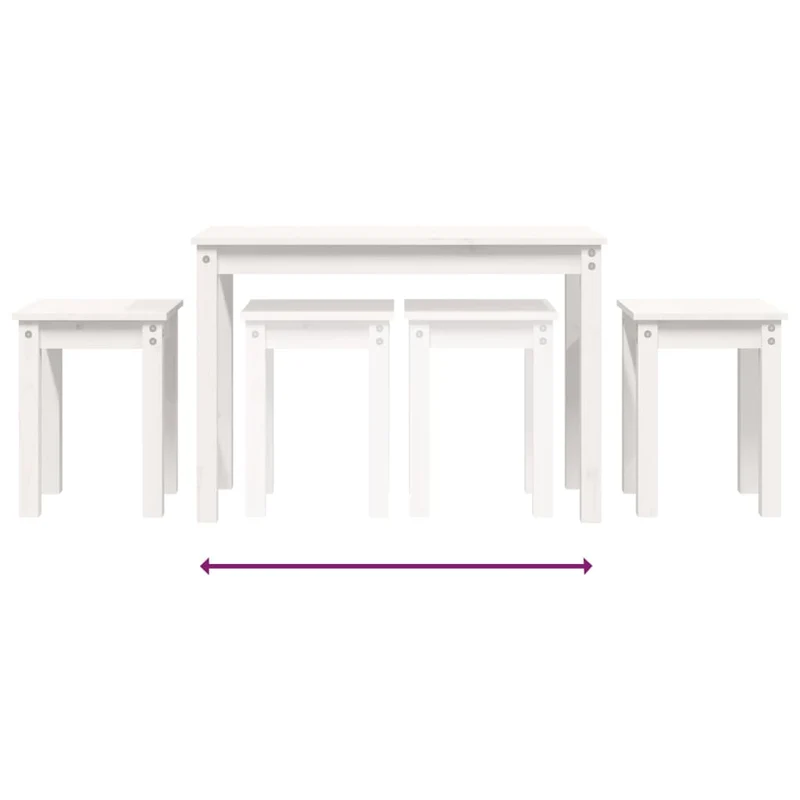 Lot de 3 tables d'appoint gigognes en bois de pin blanc DEC032698