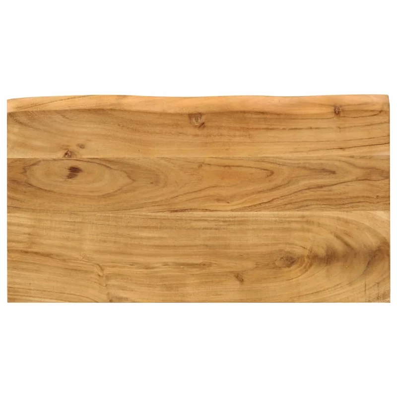Lot de 3 tables d'appoint gigognes en bois massif d'acacia et acier DEC032693