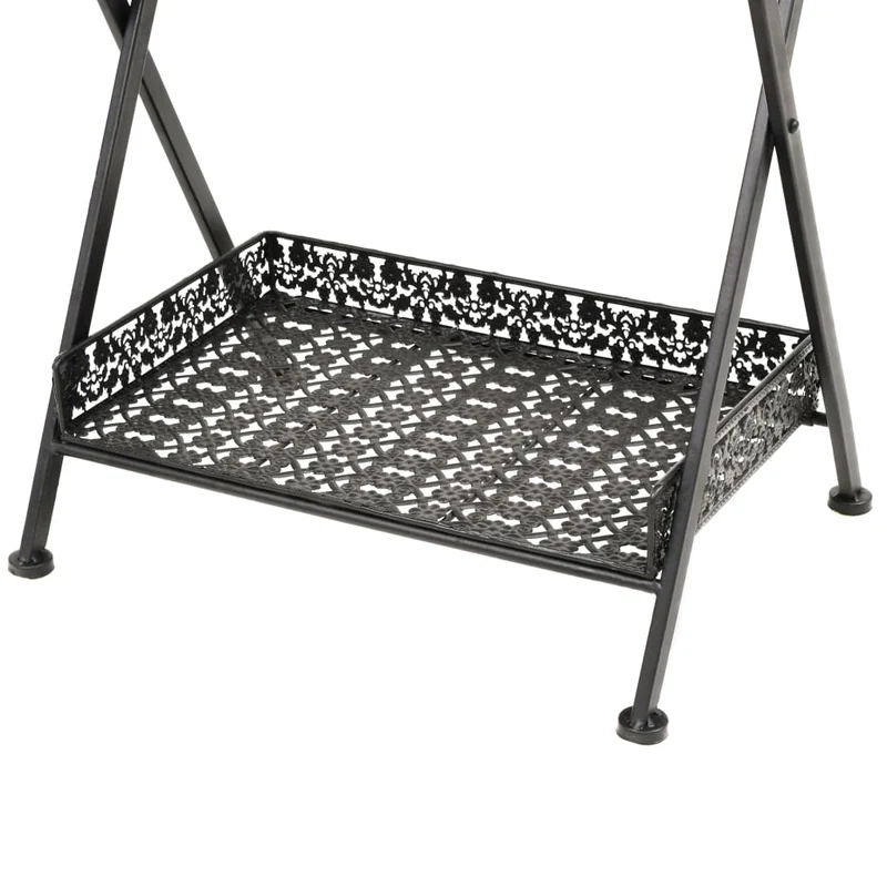 Table d'appoint pliable 58 x 35 x 72 cm en métal noir DEC032589