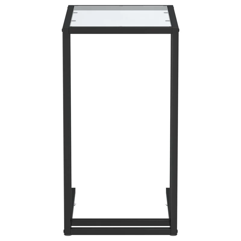 Table d'appoint table d'ordinateur bout de canapé 50 x 35 x 65 cm verre trempé transparent et fer DEC032512