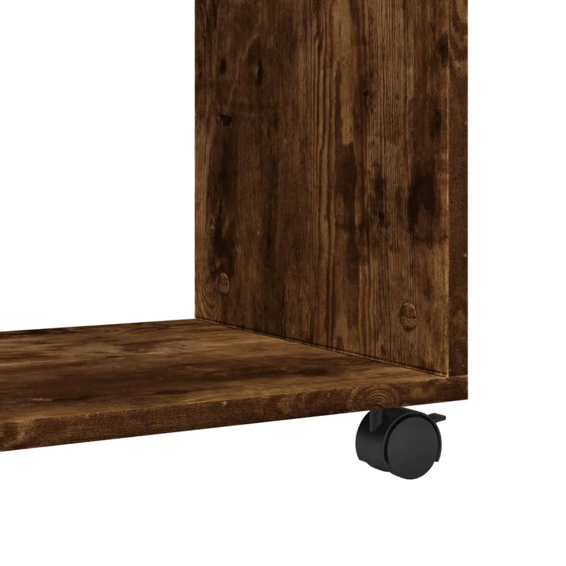 Table d'appoint console bout de canapé sur roulettes 70 x 35 x 60 cm en bois d'ingénierie marron DEC032328